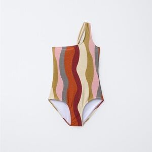 Zara Kids Multicolor Wave One Piece Swimsuit